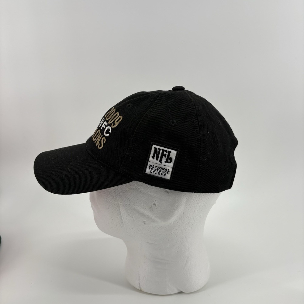 New Orleans Saints 2009 NFC Champions Reebok Cap Black & Gold NFL Football Hat - Picture 4 of 6